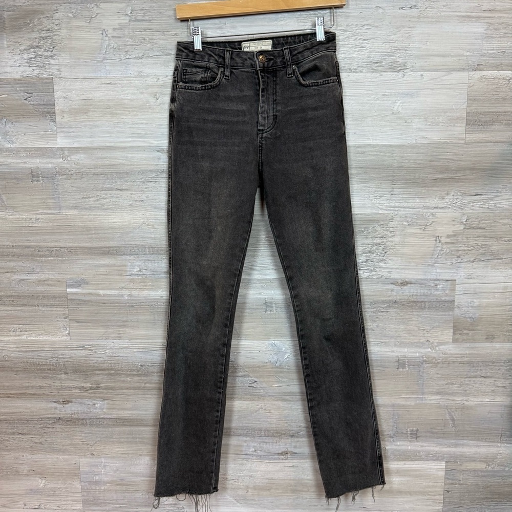 Free People We The Free Washed Black Straight Leg Jeans Size 24